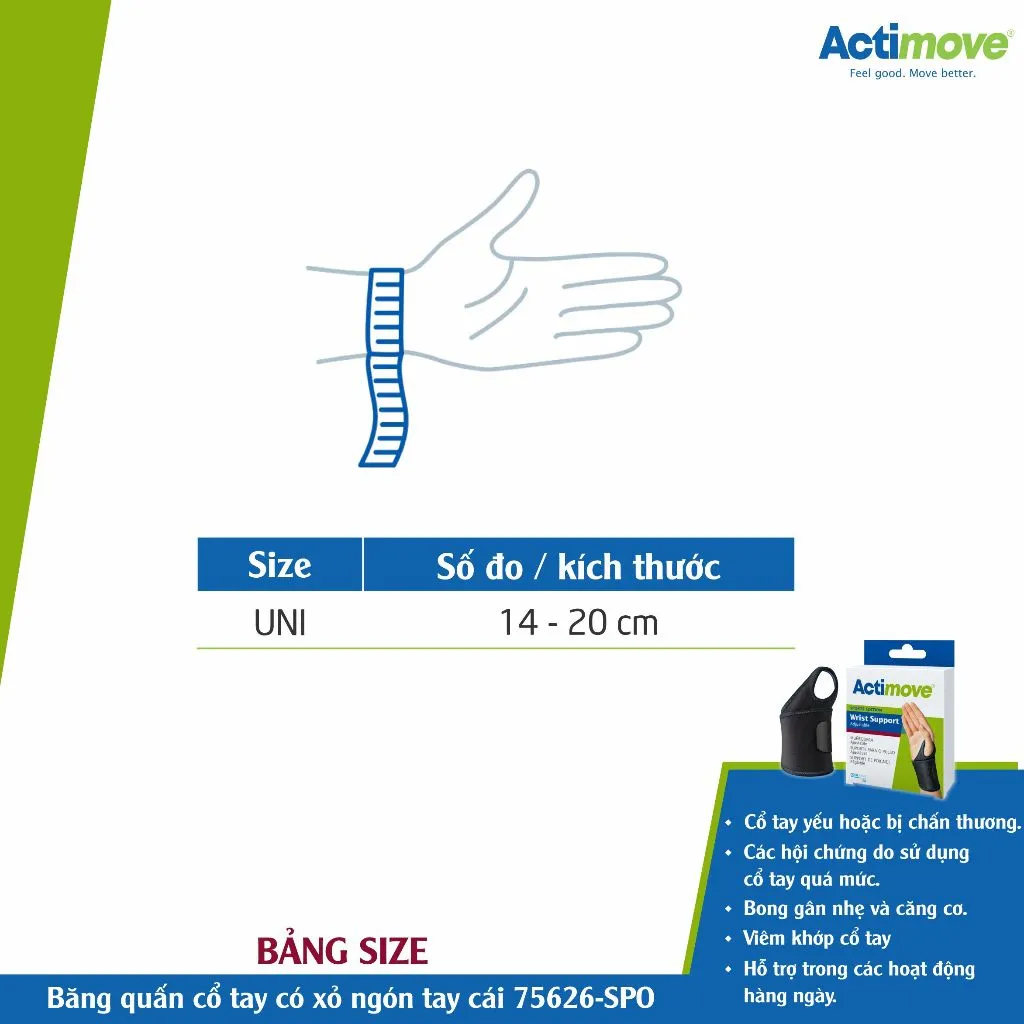 Ảnh Băng quấn cổ tay có xỏ ngón tay cái 75626-SPO Actimove Wrist Support 1