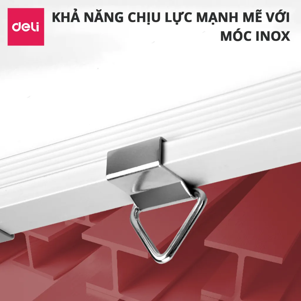 Ảnh Bảng Từ Trắng DELI Kích Thước 120x90 cm Bảng Mica Từ Tính Nam Châm Bảng Fooc Trắng, Móc Treo Tường 2
