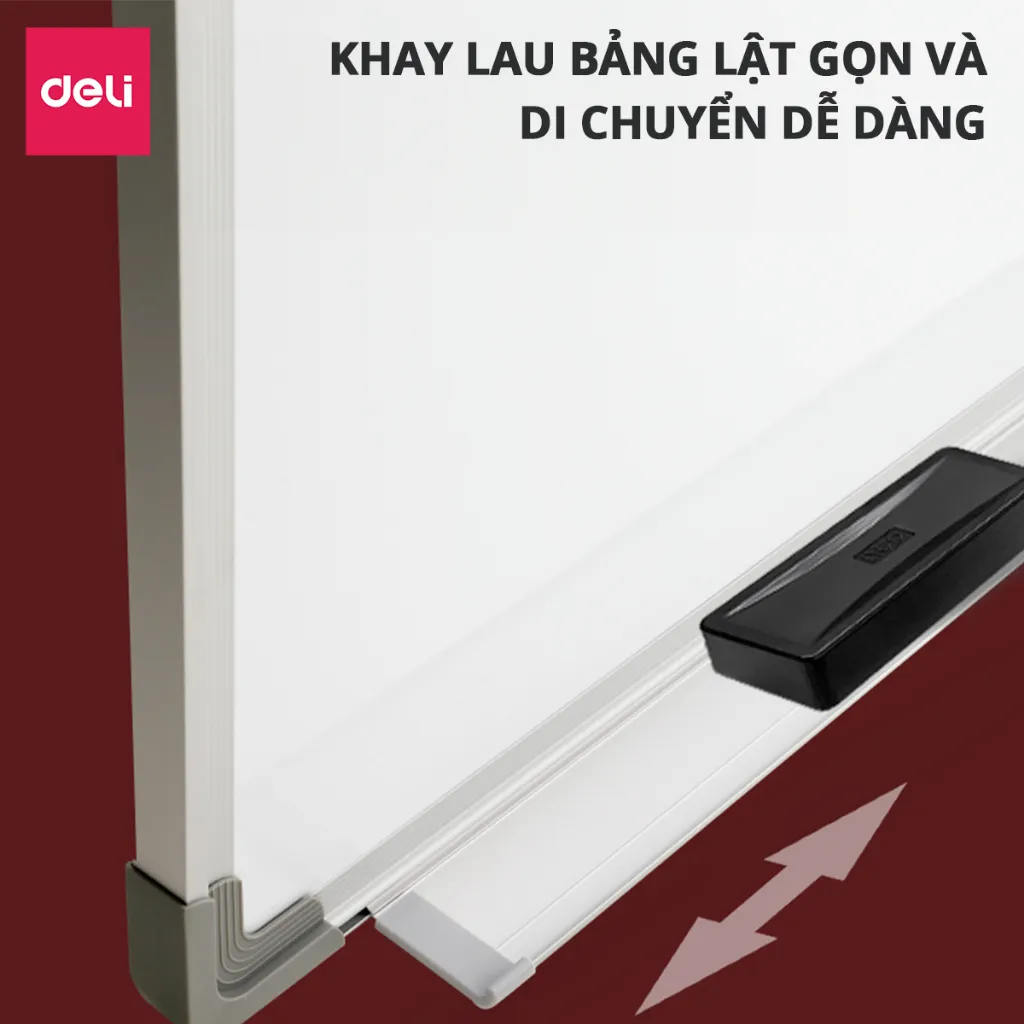 Ảnh Bảng Từ Trắng DELI Kích Thước 120x90 cm Bảng Mica Từ Tính Nam Châm Bảng Fooc Trắng, Móc Treo Tường 4