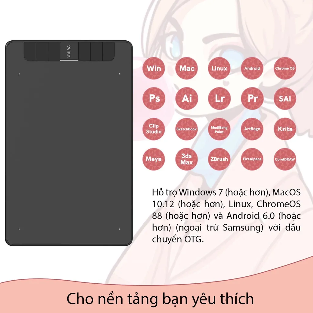 Ảnh Bảng Vẽ Cảm Ứng VEIKK VK640 Android Mặt Nhám Mô Phỏng Giấy Vẽ - Hàng Chính Hãng 2