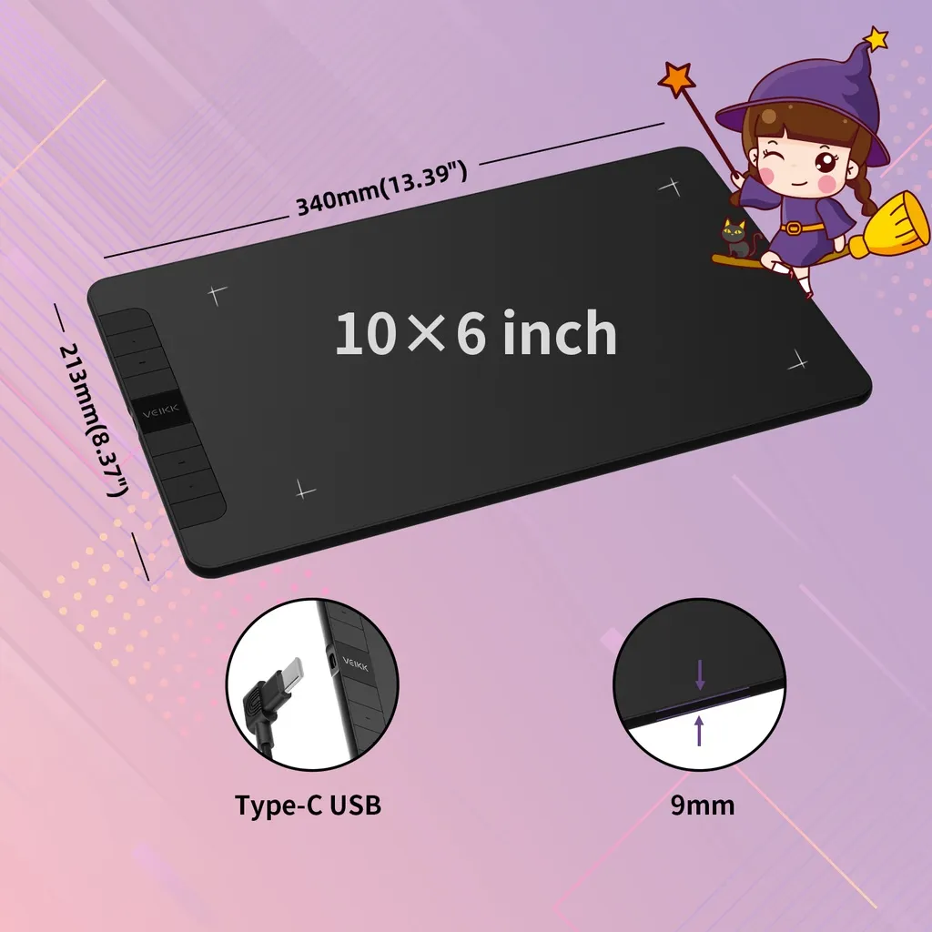 Ảnh Bảng Vẽ Điện Tử VEIKK VK1060 Android Cảm Ứng Nghiêng Mặt Nhám Mô Phỏng Giấy Vẽ - Hàng Chính Hãng 2