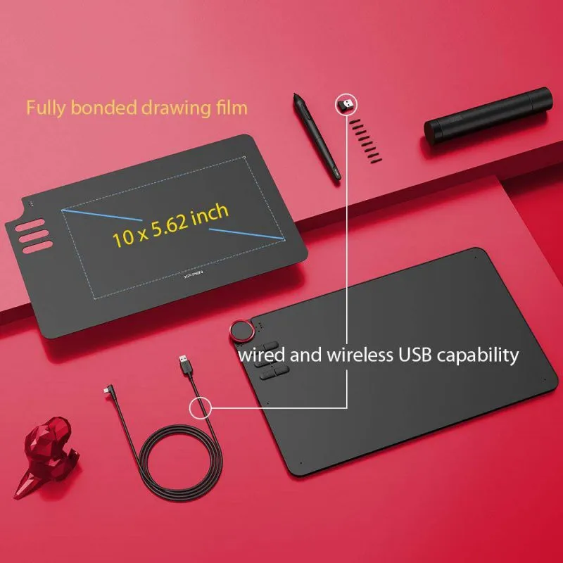 Ảnh Bảng Vẽ Điện Tử XP-Pen Deco 03 10x6inch Wireless Lực Nhấn 8192 Nút Xoay Dial 2
