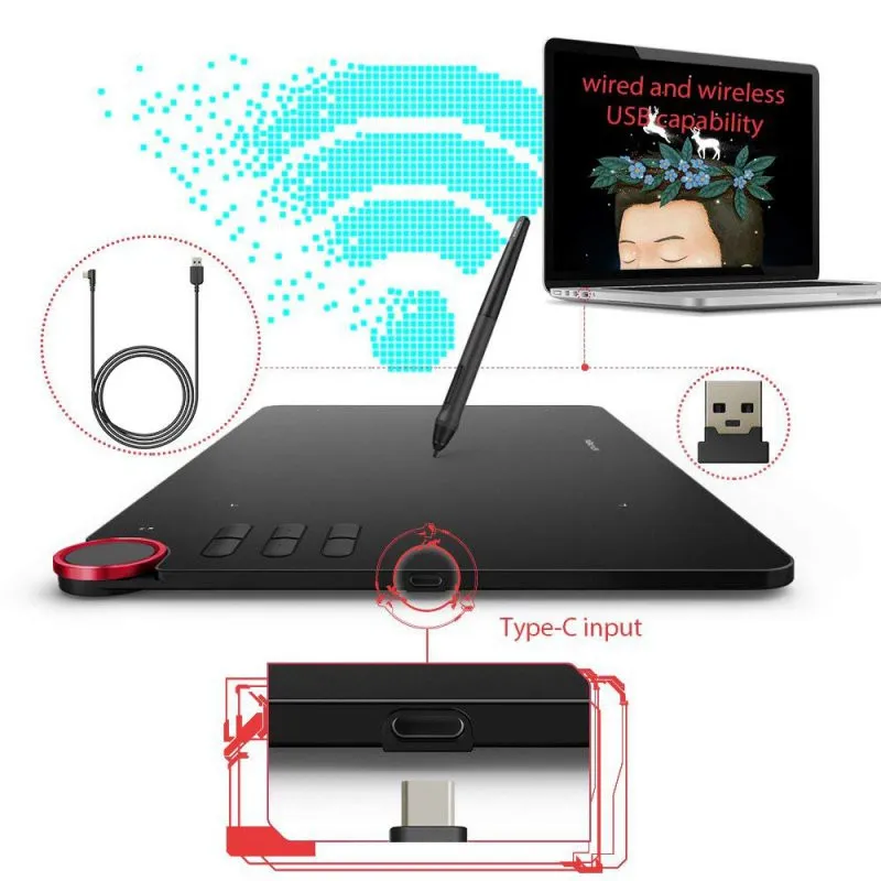 Ảnh Bảng Vẽ Điện Tử XP-Pen Deco 03 10x6inch Wireless Lực Nhấn 8192 Nút Xoay Dial 3