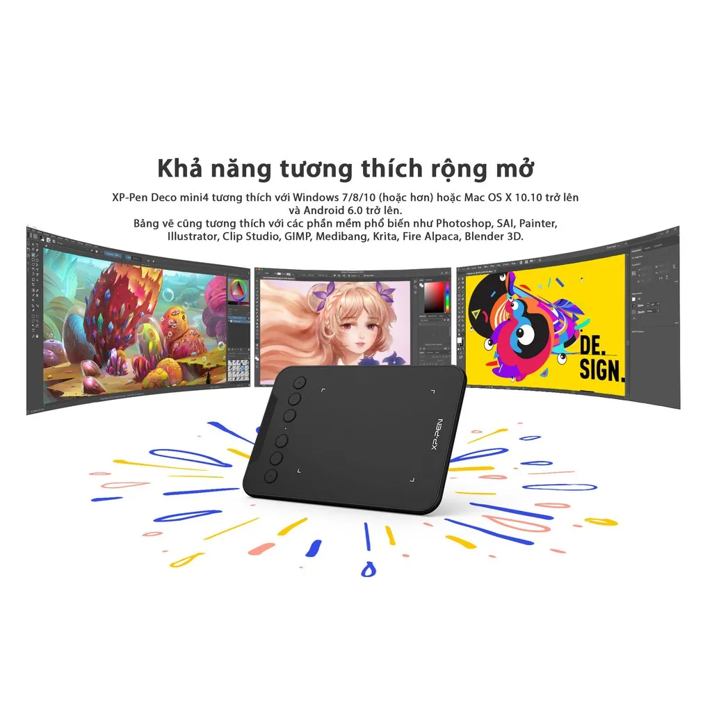 Ảnh Bảng Vẽ Điện Tử XP-PEN Deco Mini4 Android 8192 Mức Lực Nhấn 2