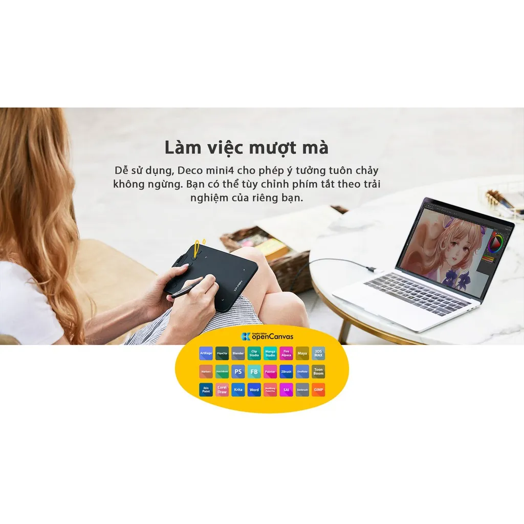 Ảnh Bảng Vẽ Điện Tử XP-PEN Deco Mini4 Android 8192 Mức Lực Nhấn 3