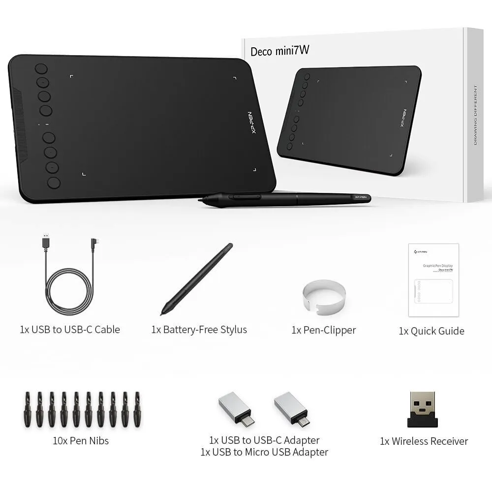 Ảnh Bảng Vẽ Điện Tử XP-Pen Deco Mini7W Android Wireless Hỗ Trợ Cảm Ứng Nghiêng 2