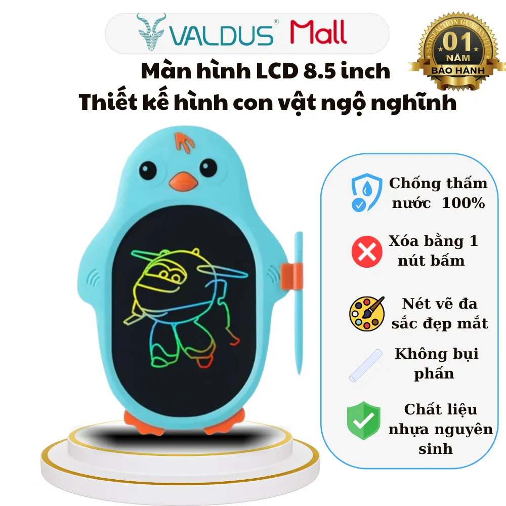 Ảnh Bảng vẽ tự xóa thông minh đa sắc KSD01 8.5inch màn hình LCD chống bức xạ ánh sáng xanh bảo hành 1năm 1