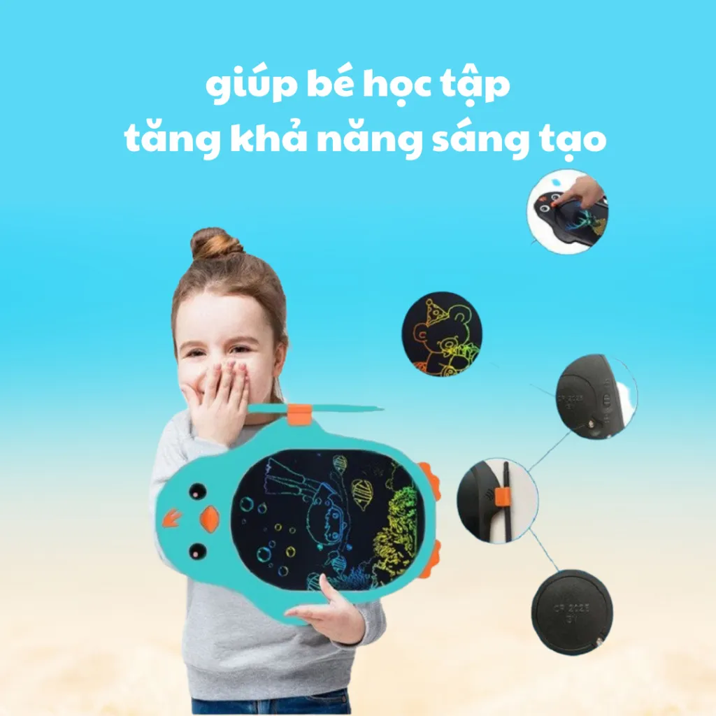 Ảnh Bảng vẽ tự xóa thông minh đa sắc KSD01 8.5inch màn hình LCD chống bức xạ ánh sáng xanh bảo hành 1năm 3
