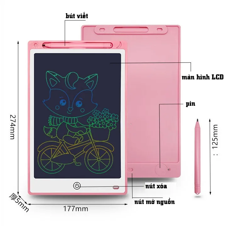 Ảnh Bảng Viết tự xóa LCD, Bảng Vẽ Điện Tử Thông Minh Tự Động Xóa Thúc Đẩy Tư Duy Sáng Tạo Cho Bé Sanbooks 3