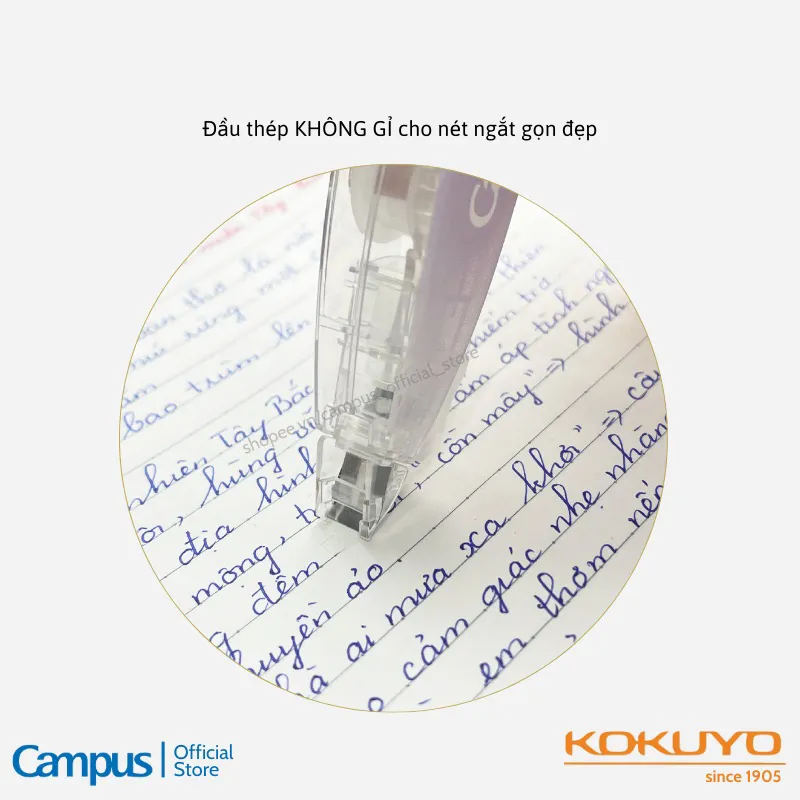 Ảnh Băng Xoá Kéo Nhỏ Gọn Kusumi 5mmx6m Đầu Thép Không Gỉ & Refill Made In Japan Chính Hãng Campus 2