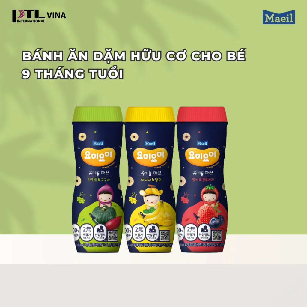 Ảnh Bánh ăn dặm MAEIL Yommy Yommy Hàn Quốc hữu cơ dễ tan trong miệng bổ sung canxi cho bé 42g 1