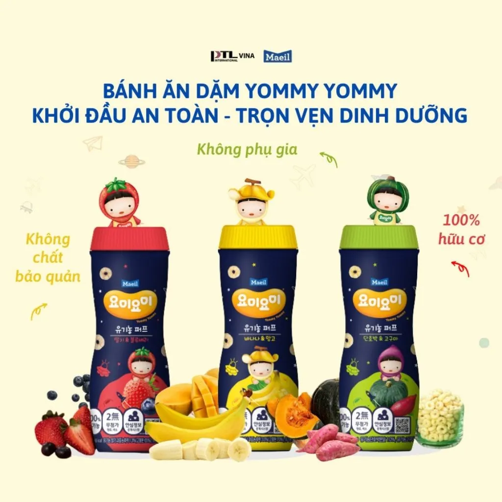 Ảnh Bánh ăn dặm MAEIL Yommy Yommy Hàn Quốc hữu cơ dễ tan trong miệng bổ sung canxi cho bé 42g 2