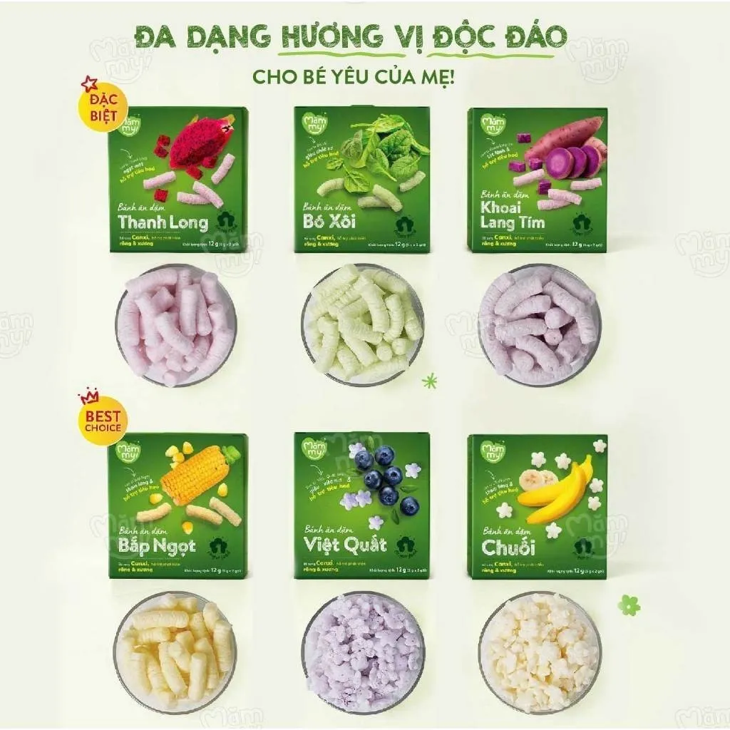 Review Bánh Ăn Dặm Mămmy Rau Củ Tự Nhiên Bổ Sung Canxi Cho Bé 6 Tháng+
