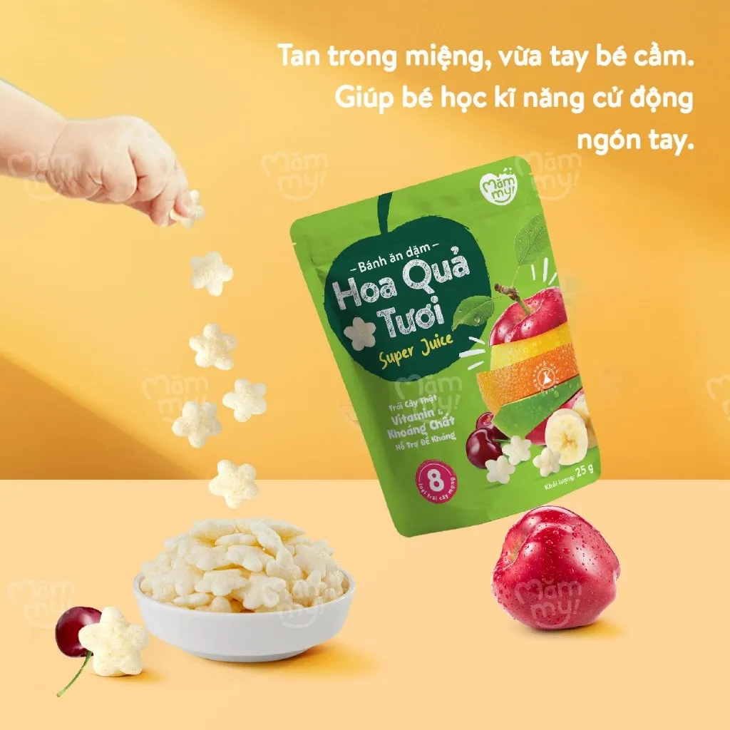 Ảnh Bánh ăn dặm vị hoa quả tươi Mămmy tan trong miệng, từ trái cây thật giàu vitamin, khoáng chất hỗ trợ đề kháng 25 gram 4