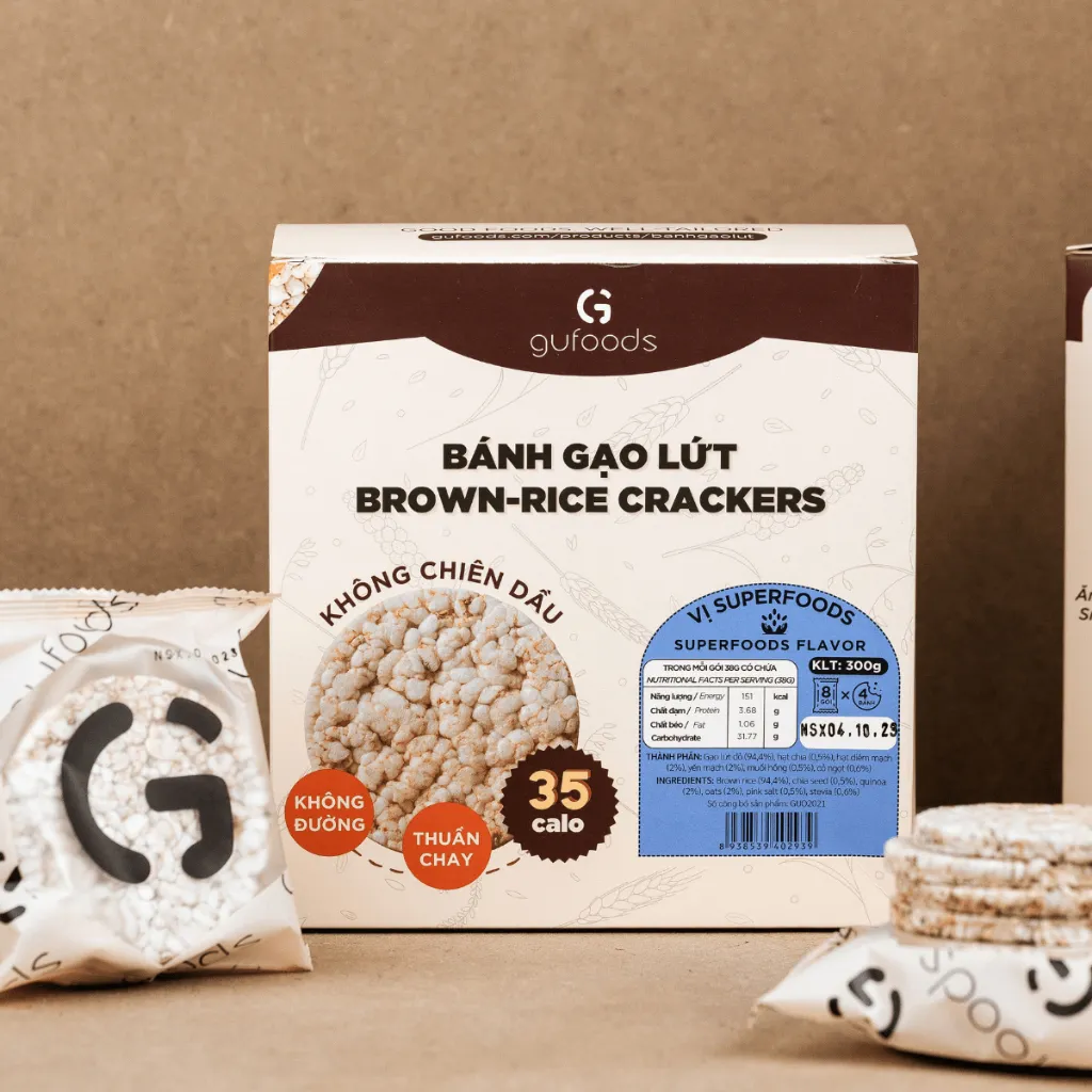 Ảnh Bánh gạo lứt ăn kiêng GUfoods vị Superfoods - Không chiên dầu, Không đường, Eat clean, Healthy, Gym (170g/300g/510g) 4