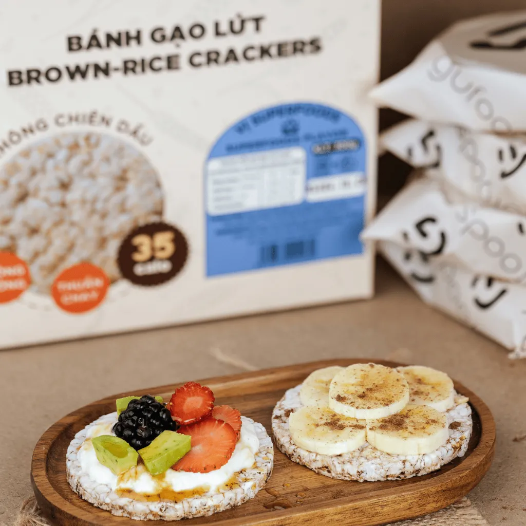 Ảnh Bánh gạo lứt GUfoods - Không chiên dầu, Không đường, Eat clean, Thực dưỡng, Ăn vặt healthy, Tập gym (170g/300g/510g/40g) 4