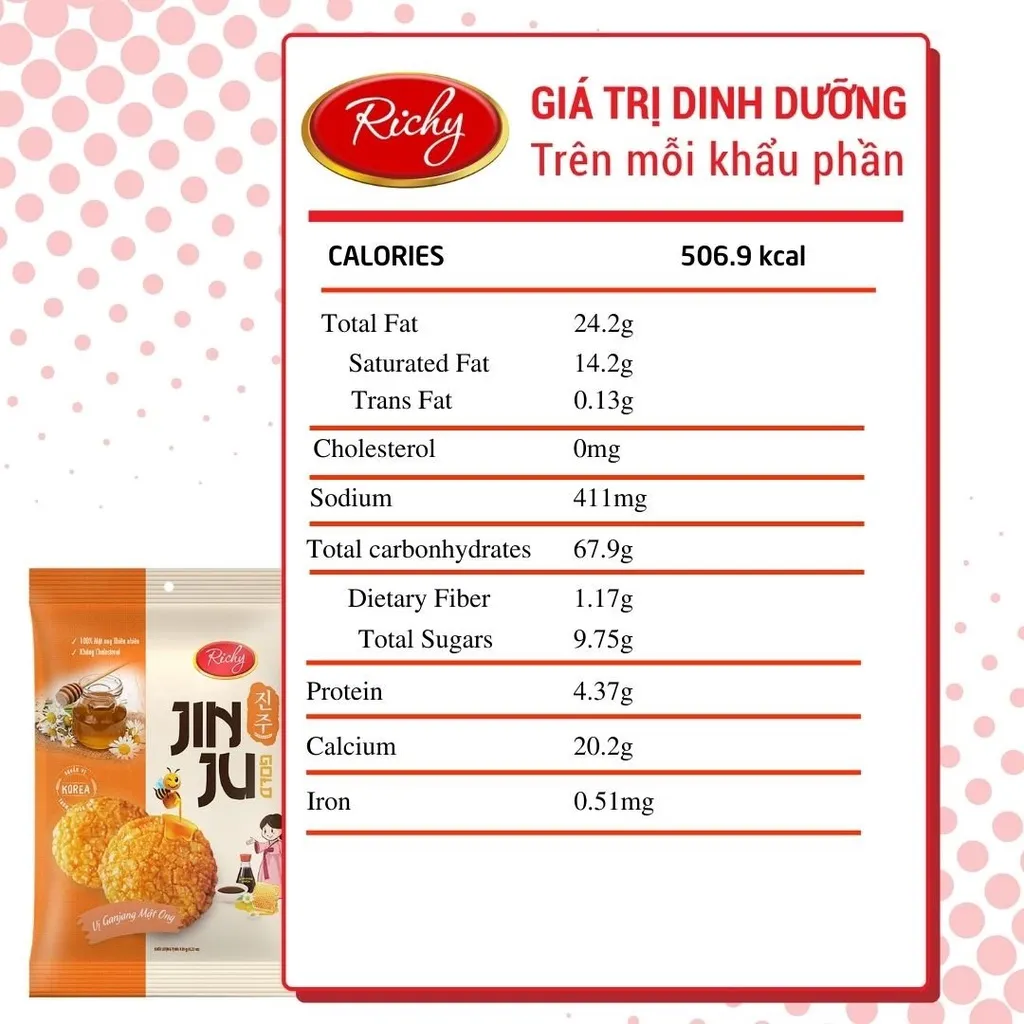 Ảnh Bánh gạo Richy Jinju Gold hương vị Ganjang mật ong 100g 3