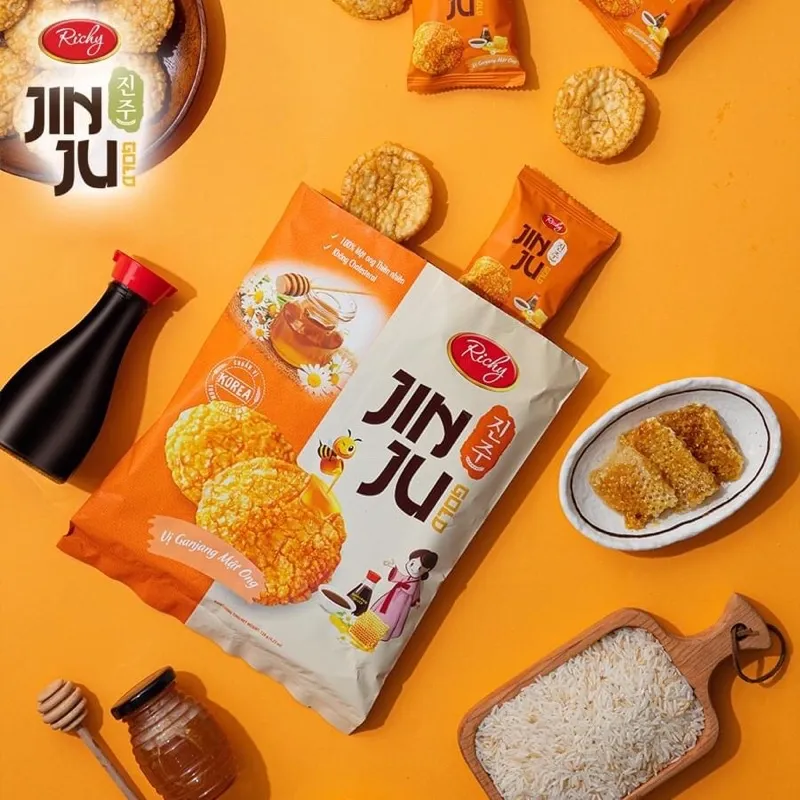 Ảnh Bánh gạo Richy Jinju Gold hương vị Ganjang mật ong 100g 4