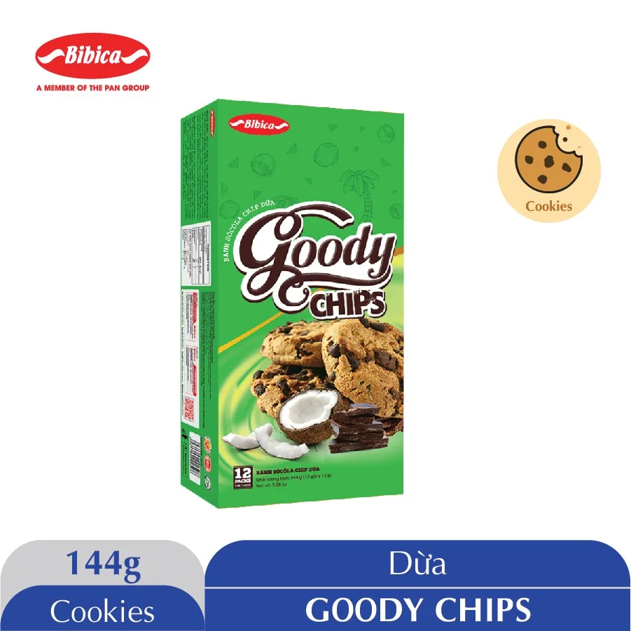 Ảnh Bánh Goody Chip Dừa Bibica 144g 3