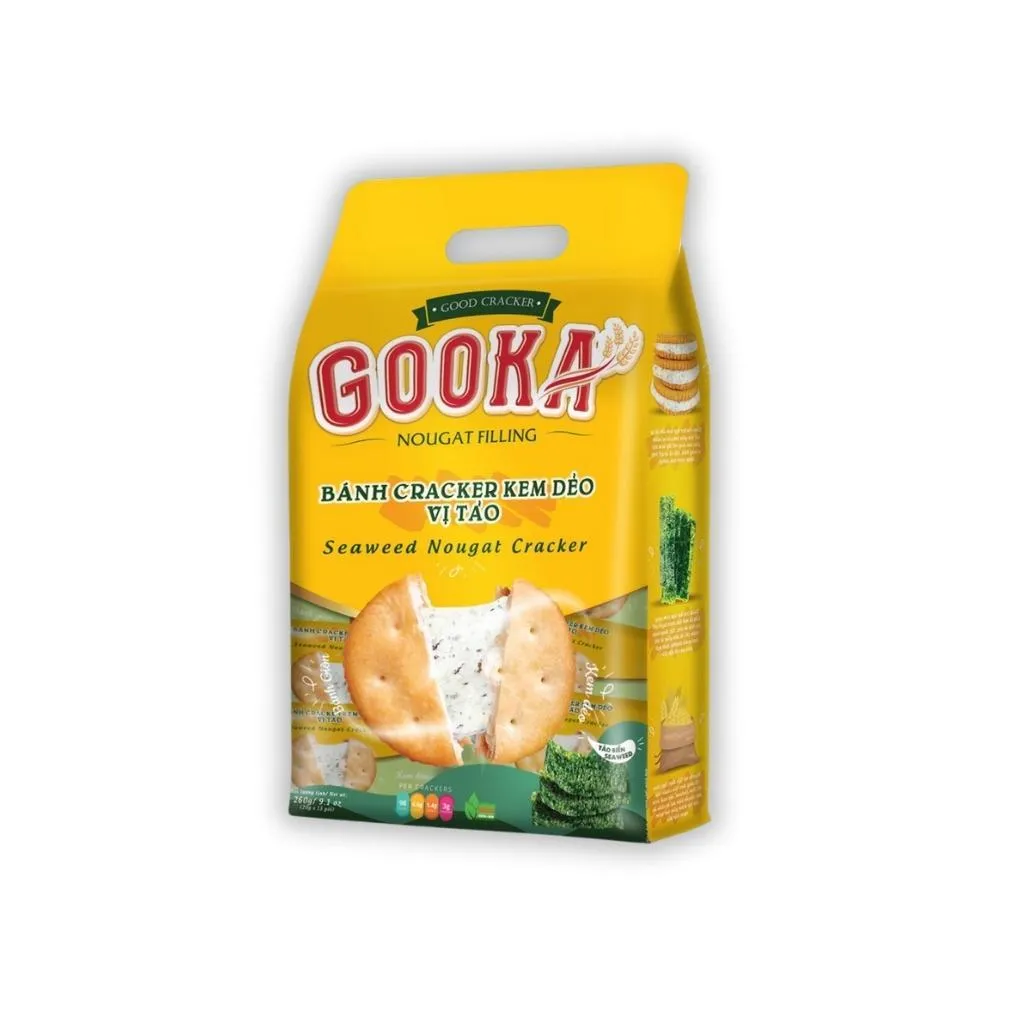 Ảnh Bánh Gooka Cracker Nougat Filling Vị Tảo Biển Bibica 1