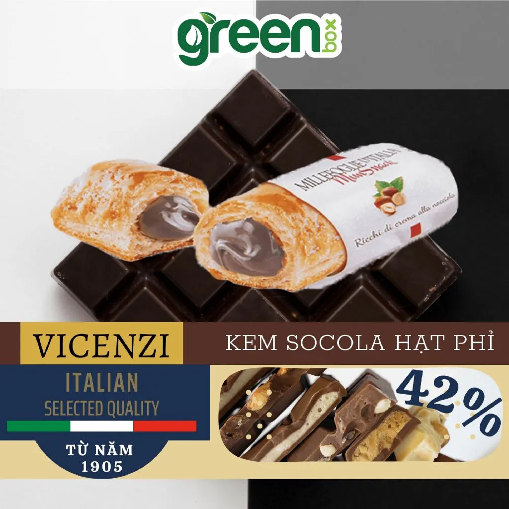 Ảnh Bánh ngàn lớp nhân kem hạt phỉ Minisnack Matilde Vicenzi nhập khẩu Ý 125g 3