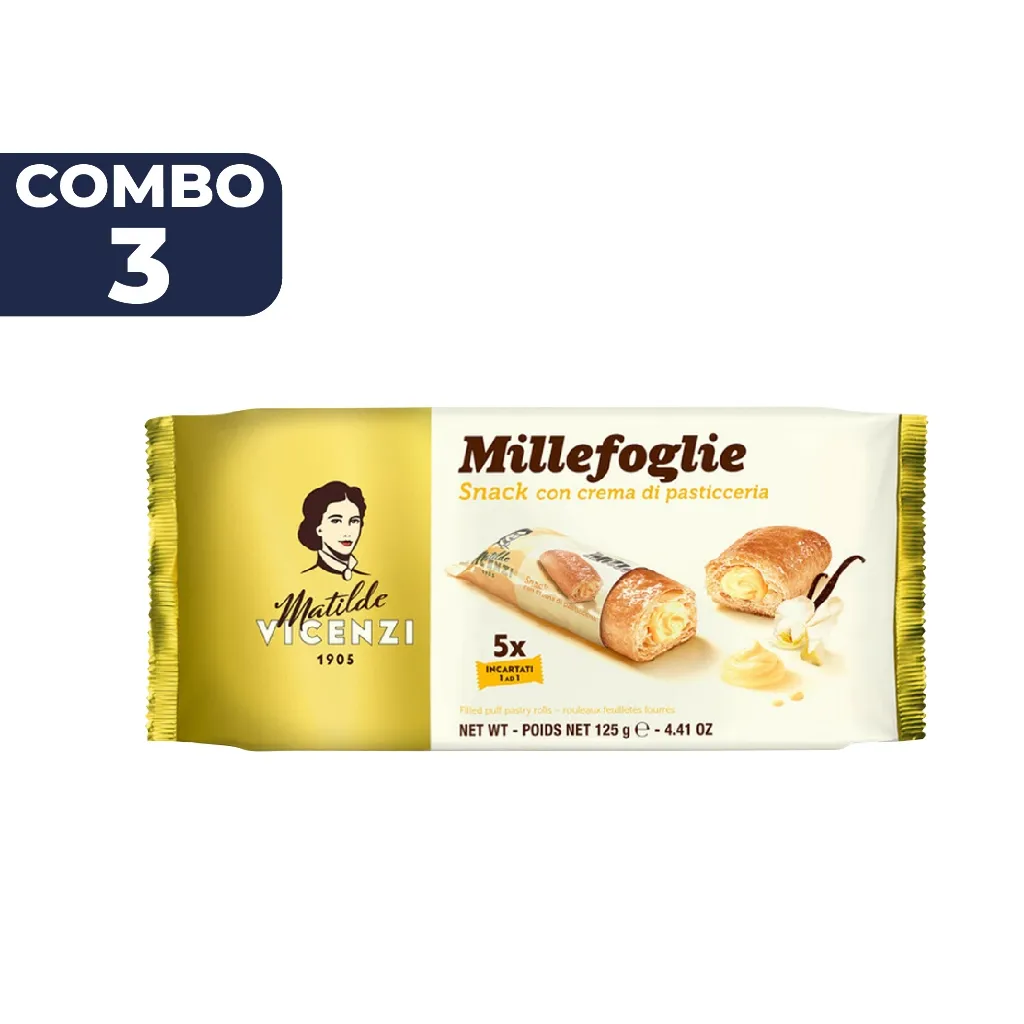 Ảnh Bánh puff pastry cuộn kem Pastry Cream Millefoglie D'Italia MiniSnack nhập khẩu Ý 125g 2