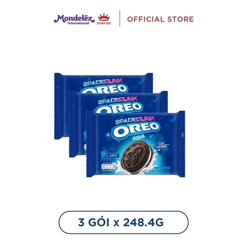 Ảnh Bánh Quy Sôcôla OREO Vị Vani , Combo 3 Gói x 248.4G - phiên bản OREO Original/ SPACE DUNK 1