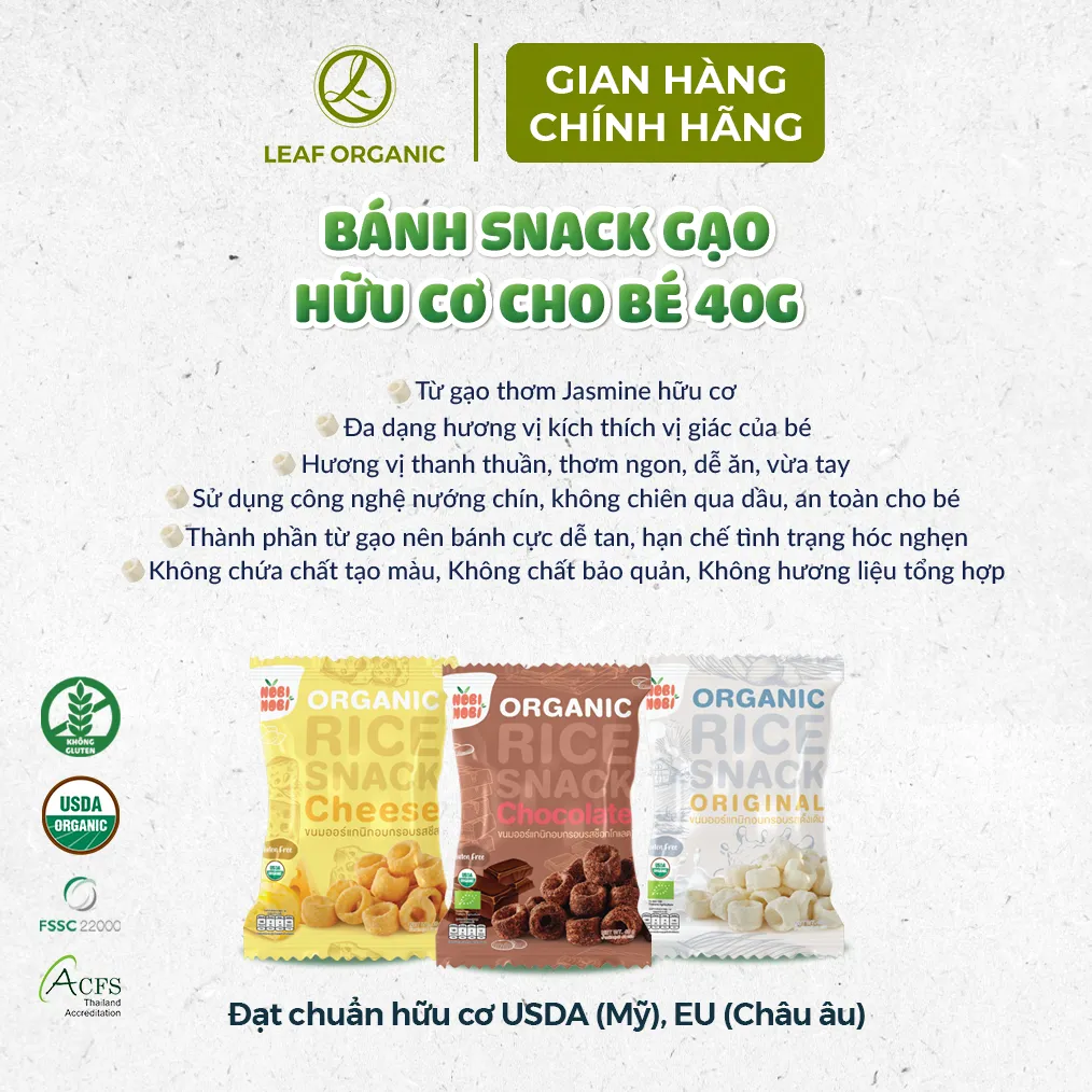 Ảnh Bánh snack gạo hữu cơ Nobi Nobi 40g (cho bé từ 18 tháng) 2