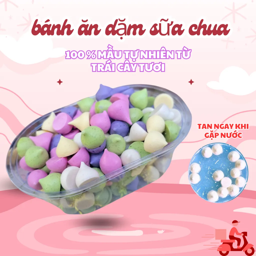 Ảnh Bánh sữa chua sấy khô vị hoa quả tự nhiên Mèo Ù , đồ ăn dặm cho bé, ăn vặt cho bé , HSD 3 tháng. 1