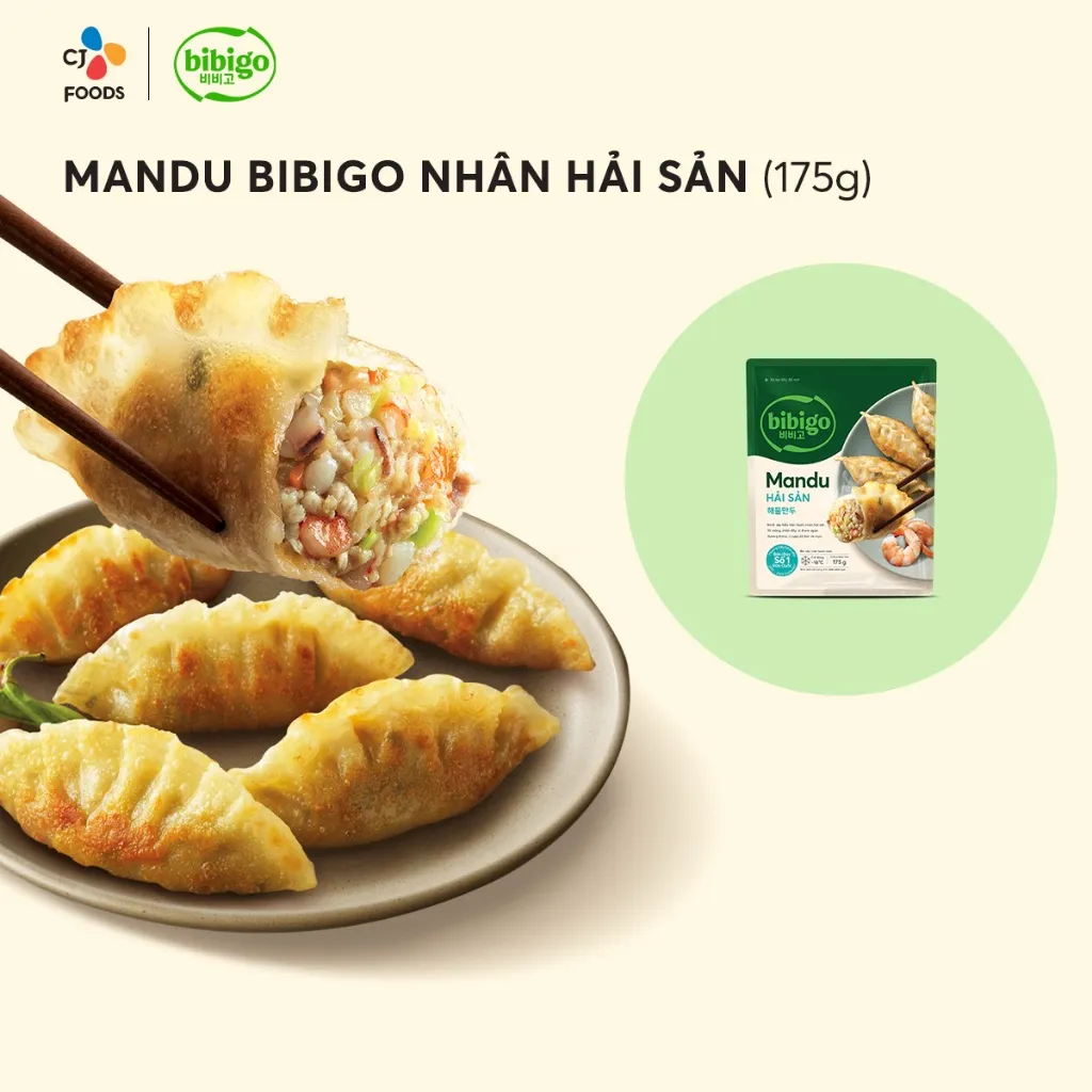 Ảnh Bánh xếp Mandu Hàn Quốc Bibigo nhân Thịt & Hải Sản & Thịt bắp 175g 1