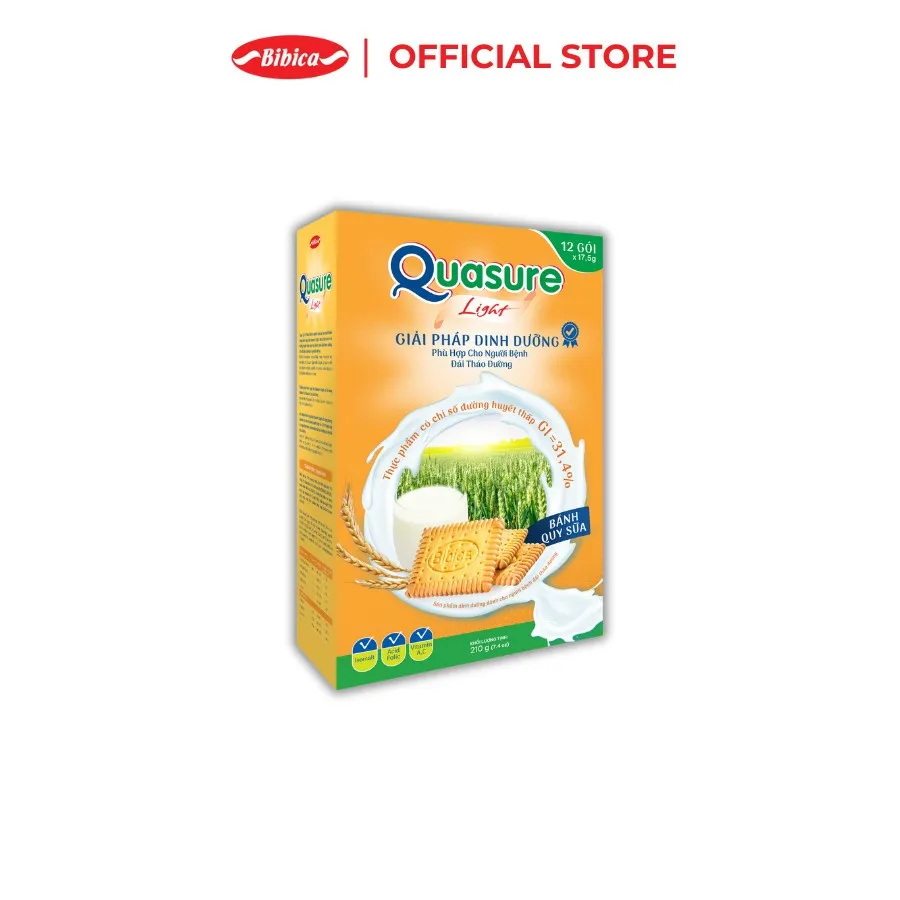 Ảnh BAO BÌ MỚI - Bánh Quasure Light Bibica cho người ăn kiêng, tiểu đường - Ngũ Cốc/ Bông Lan/ Bánh Quy 3