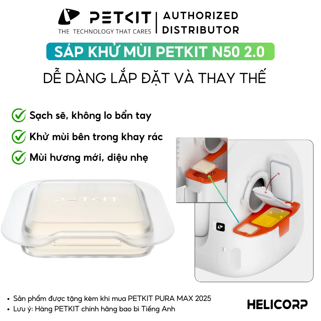 Ảnh [Bao Bì Mới] Sáp khử mùi PETKIT N50 Dùng cho máy dọn vệ sinh tự động PETKIT Pura Max - HeLiPet 3