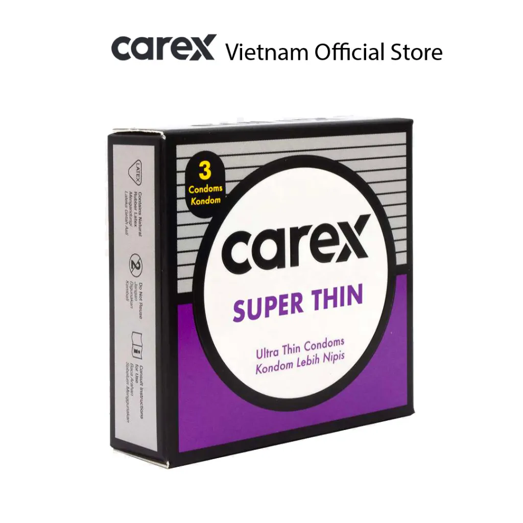 Ảnh Bao Cao Su Carex Super Thin, Super Dots, Classic Extra Lube hộp 3 cái 2