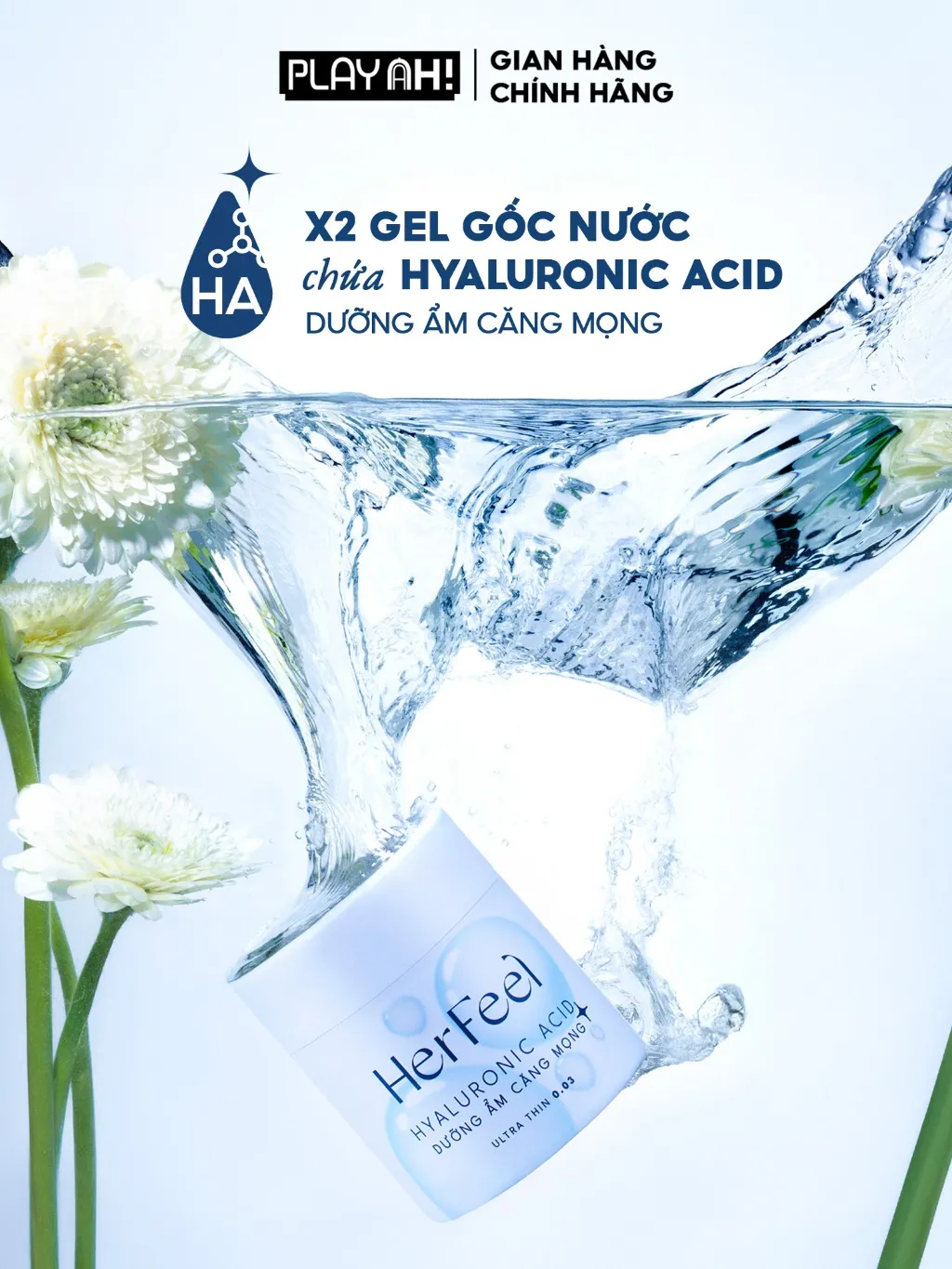 Ảnh Bao cao su dưỡng ẩm Her Feel HA Hộp 3/10 Gấp đôi gel dưỡng ẩm cao cấp 3