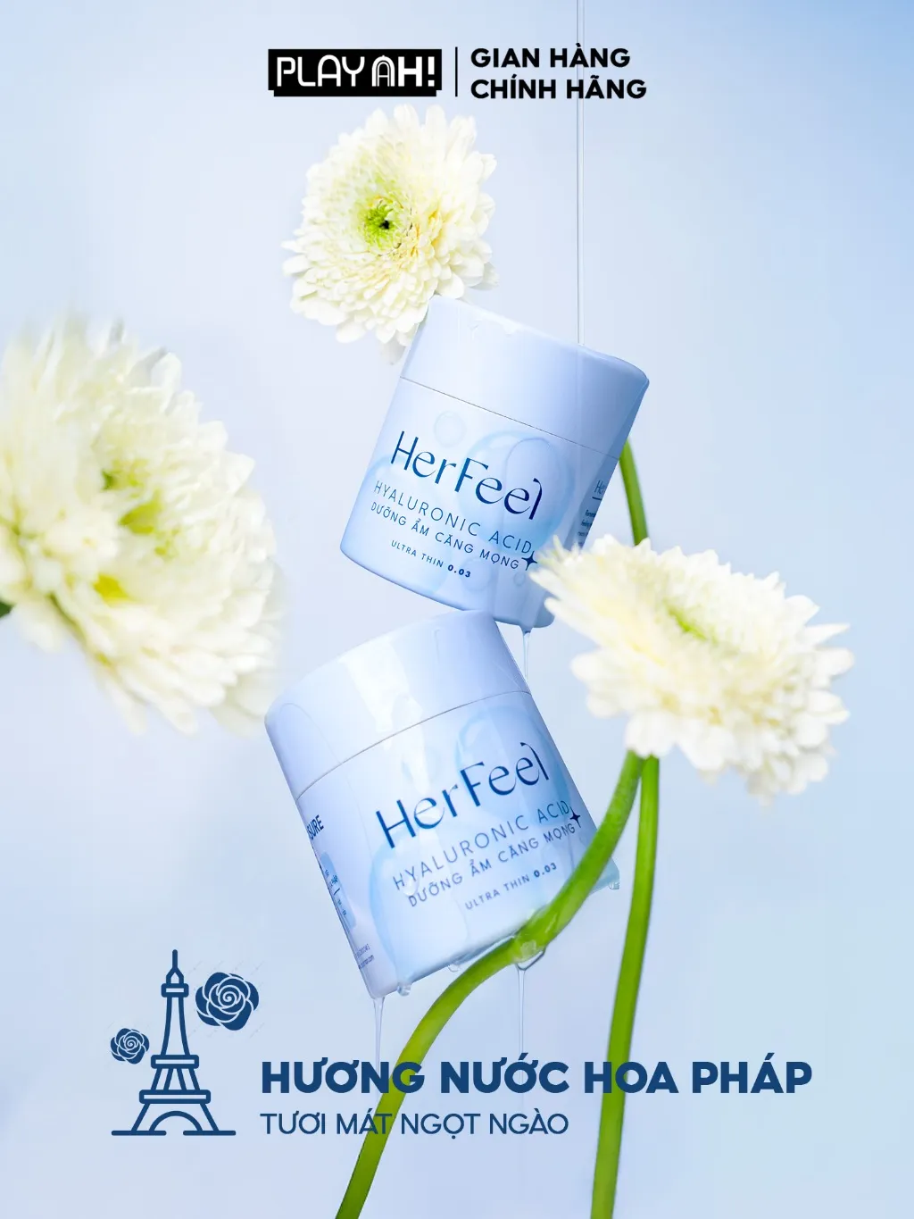 Ảnh Bao cao su dưỡng ẩm Her Feel HA Hộp 3/10 Gấp đôi gel dưỡng ẩm cao cấp 4