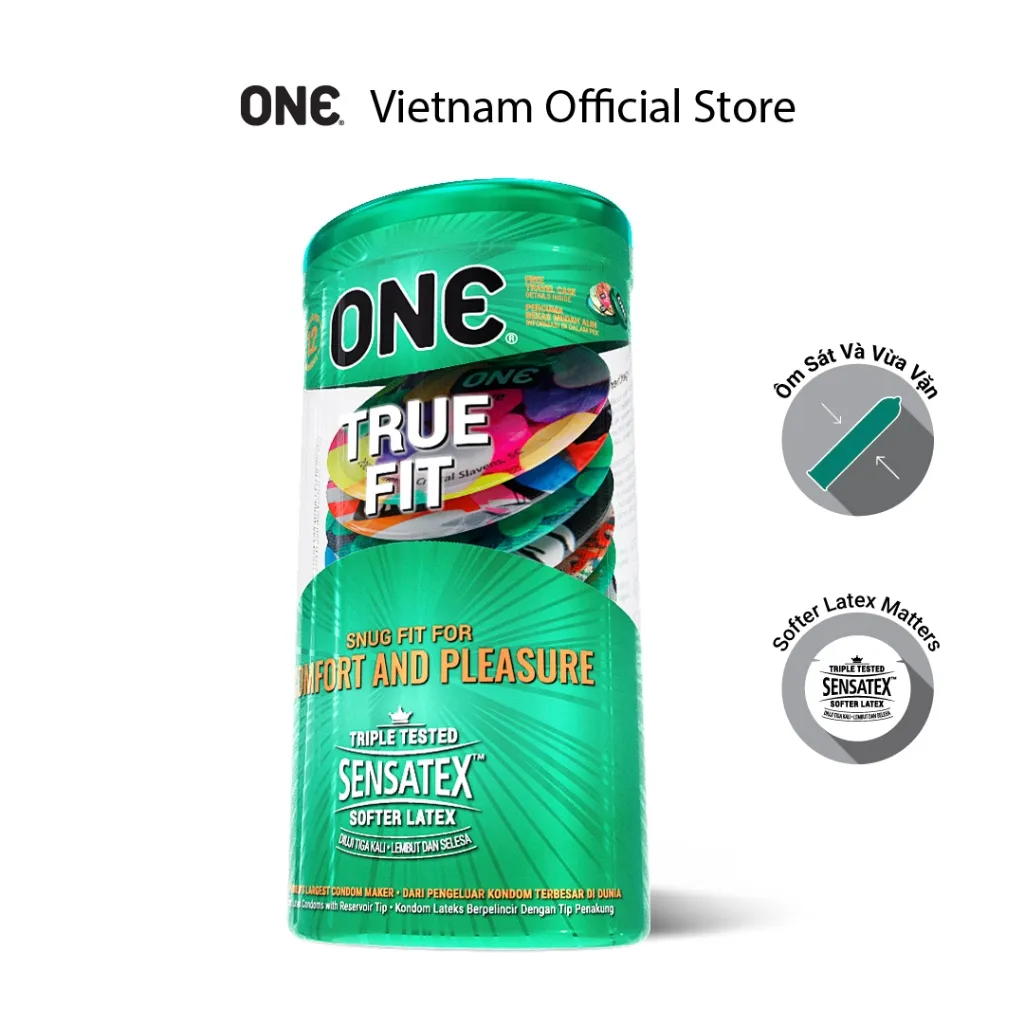 Ảnh Bao Cao Su ONE của Mỹ One True Fit size 49mm ôm sát thoải mái dễ chịu Hộp 3-12 cái 1