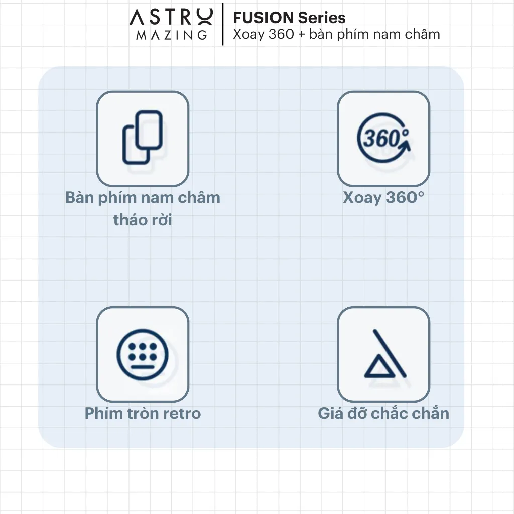 Ảnh Bao da bàn phím bluetooth xoay 360 AstroMazing có Trackpad dành cho iPad 3