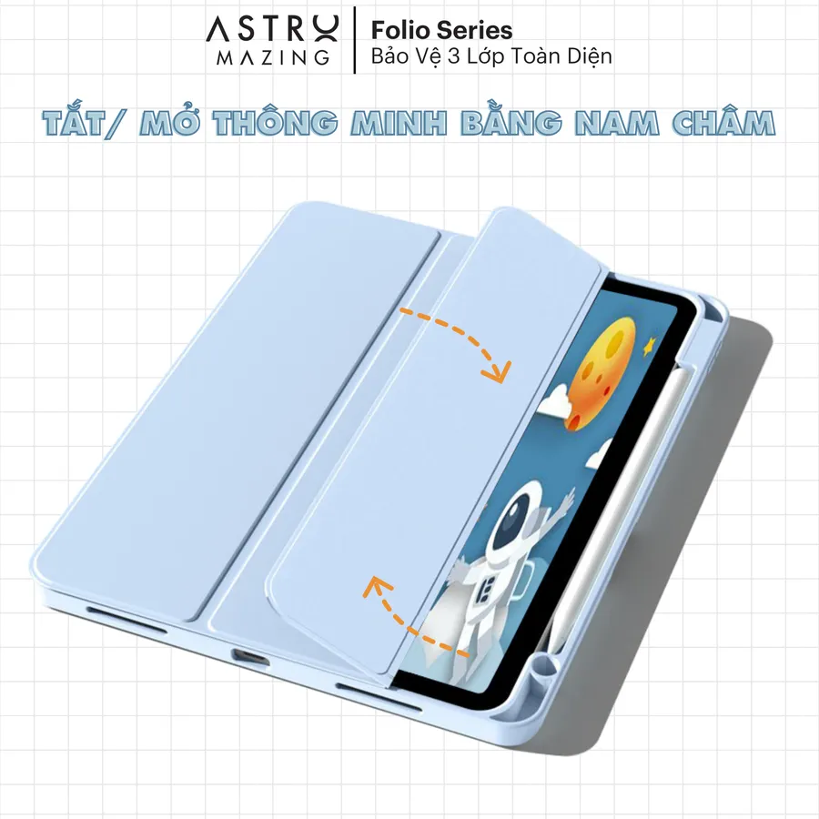 Ảnh Bao da F03 nâng cấp 3 lớp chống sốc AstroMazing có khay đựng bút, cover dành cho iPad Pro 11 Air 4 5 Gen 9 3