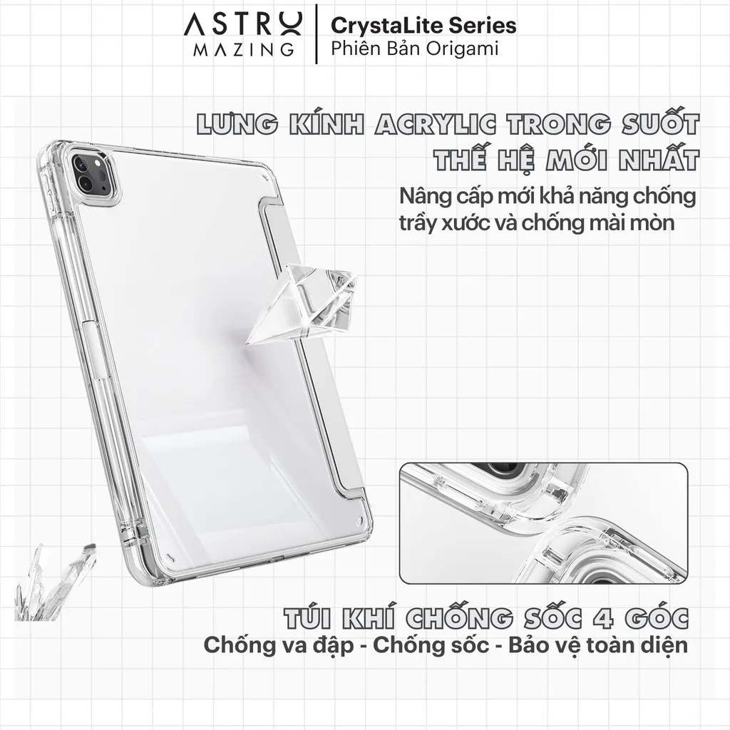 Ảnh Bao da iPad CrystaLite Origami AstroMazing - Case cho iPad Pro Air 4 5 6 Pro 11 1