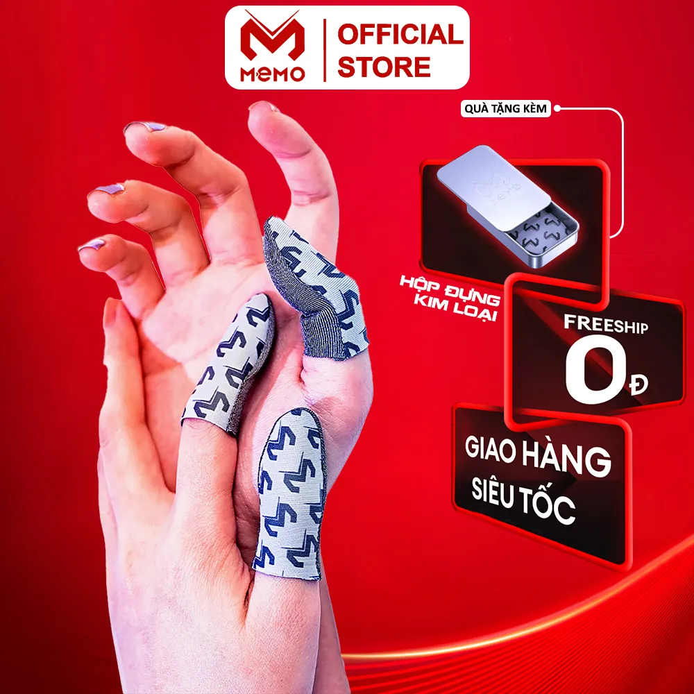 Ảnh Bao tay chơi game ff MEMO V7 găng tay sợi bạc gaming cho điện thoại chống mồ hôi chơi liên quân tốc chiến pubg mobile 1