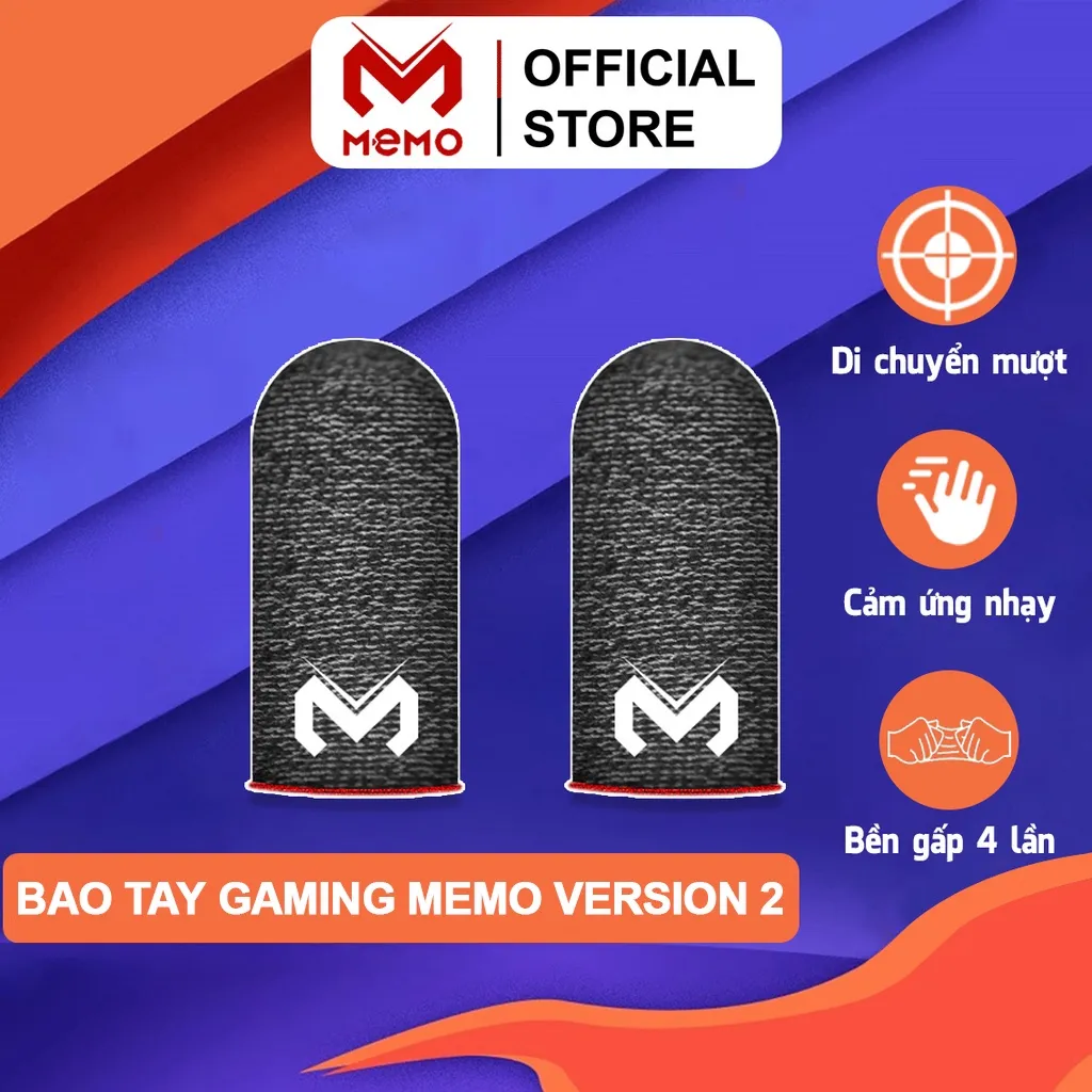 Ảnh Bao tay chơi game MEMO sợi carbon cao cấp chống mồ hôi ngón tay di chuyển mượt cảm ứng nhạy chơi liên quân PUBG FF ROS 1