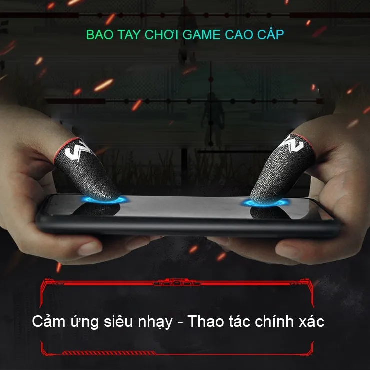 Ảnh Bao tay chơi game MEMO sợi carbon cao cấp chống mồ hôi ngón tay di chuyển mượt cảm ứng nhạy chơi liên quân PUBG FF ROS 4