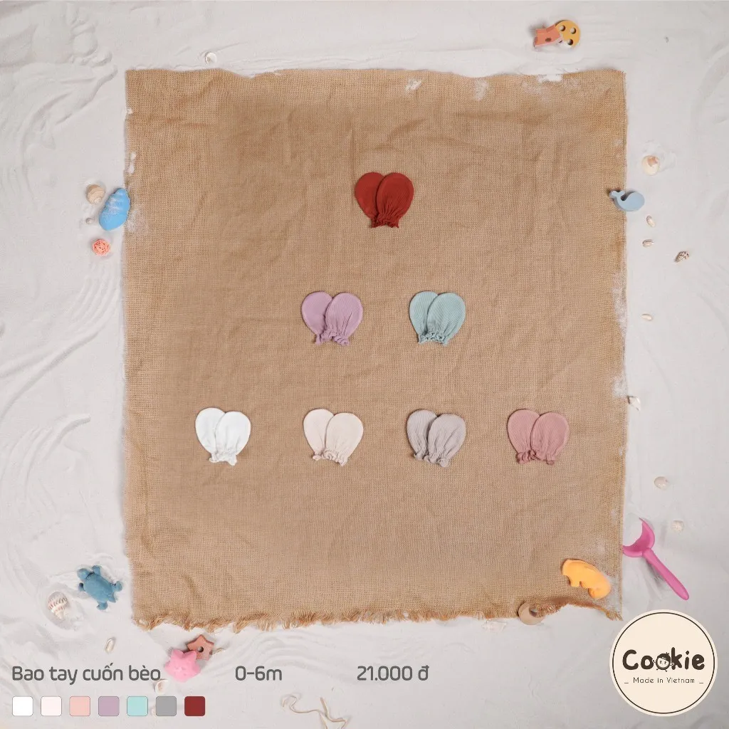 Ảnh Bao Tay Sơ Sinh Cuốn Bèo COOKIE Cho Bé Size Từ 0 Đến 6 Tháng 1