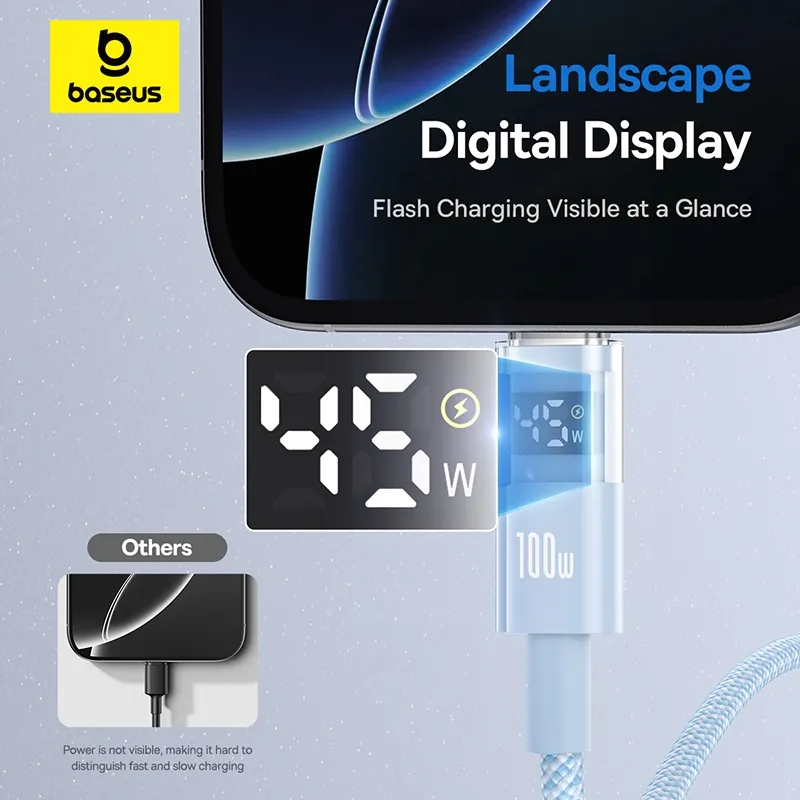 Ảnh Baseus Display 2 Cáp dữ liệu sạc nhanh USB-C sang USB-C 100W 1m / 2m 2
