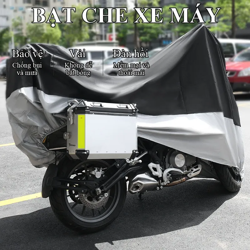 Ảnh Bạt phủ xe máy chất lượng cao MYT Bạt che xe máy chất liệu vải dù Áo bạt trùm xe chống thấm nước toàn thân 4