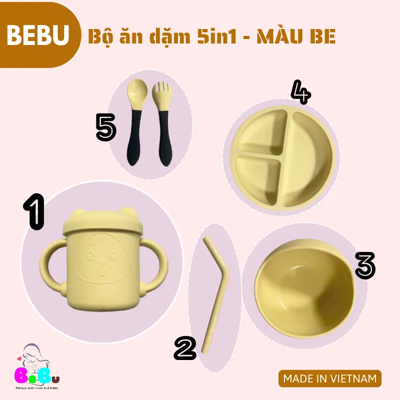 Ảnh BEBU Bộ ăn dặm BeBu Silicon Cao cấp (2 màu) 2