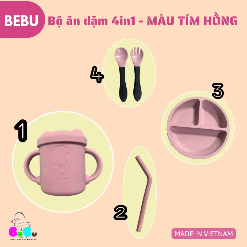 Ảnh BEBU Bộ ăn dặm BeBu Silicon Cao cấp (2 màu) 3