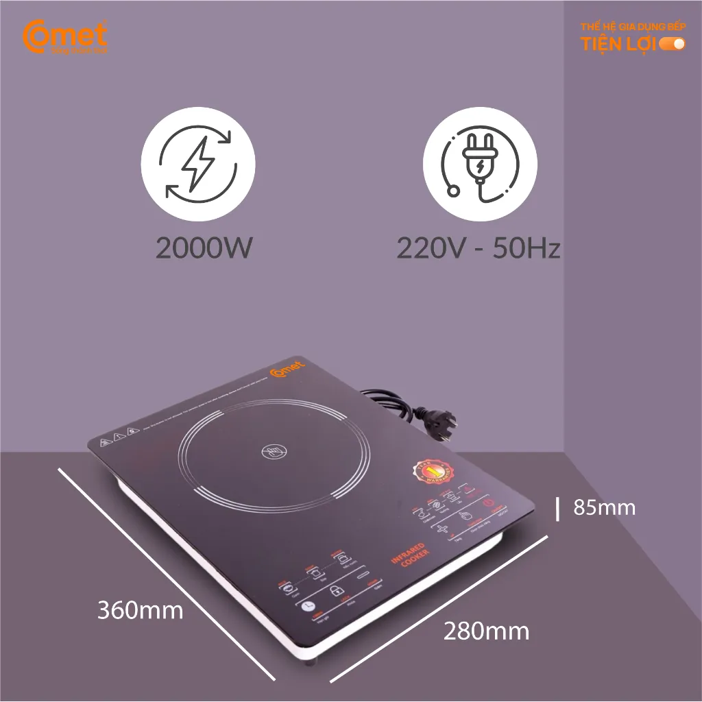 Ảnh Bếp hồng ngoại cảm ứng 2000W COMET - CM5536 3
