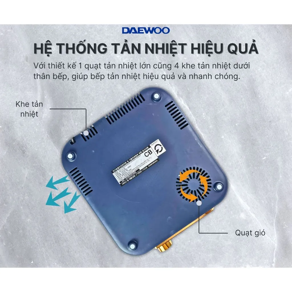 Ảnh Bếp hồng ngoại Daewoo 2200w mặt ceramic chịu nhiệt, chịu lực bền bỉ, tiện dụng, tiết kiệm diện tích DWI-2238MW DWI-2215B 4