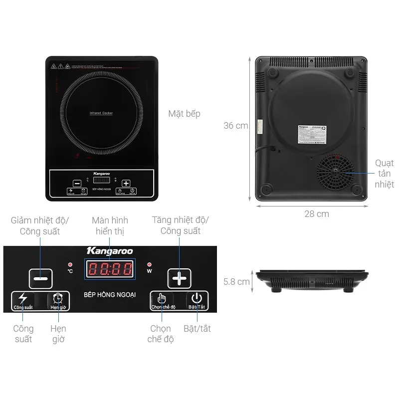 Ảnh Bếp hồng ngoại đơn Kangaroo KG20IFP1 4
